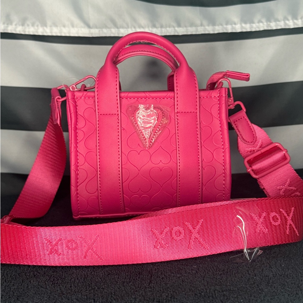 Betsey Johnson Hot Pink Mini Bag with Heart Detail